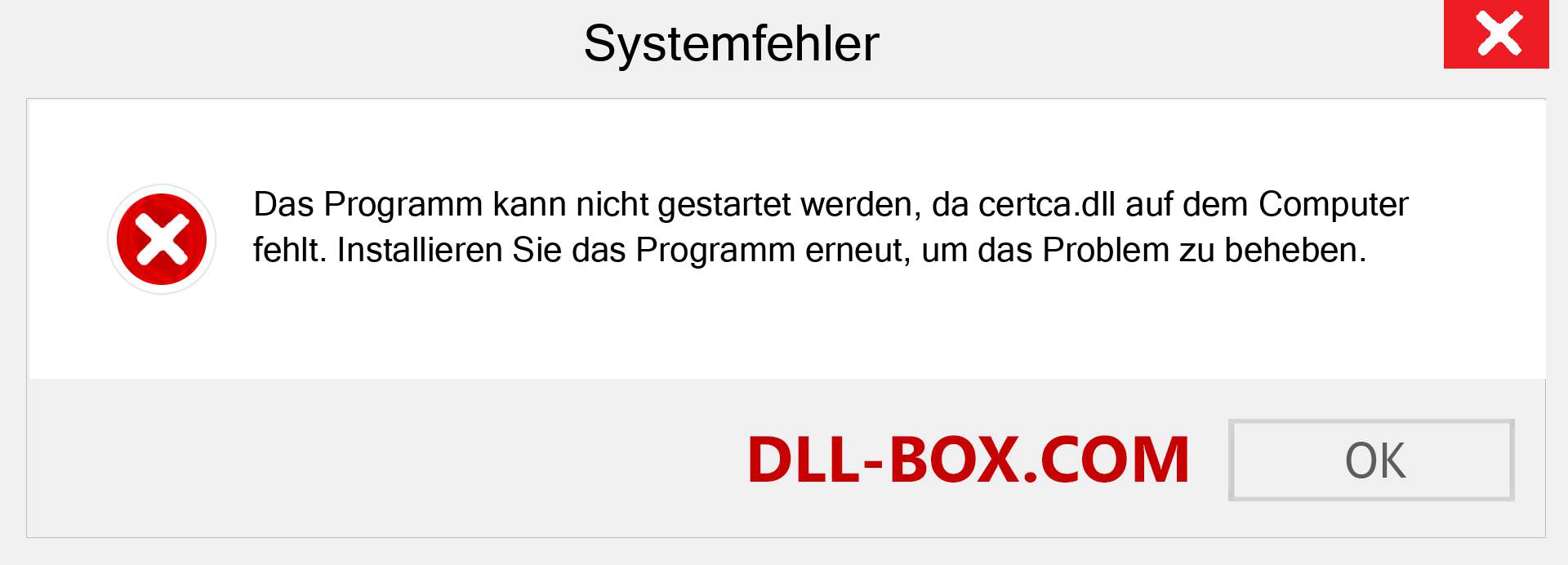 certca.dll-Datei fehlt?. Download für Windows 7, 8, 10 - Fix certca dll Missing Error unter Windows, Fotos, Bildern